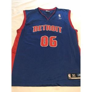 Reebok NBA Detroit Pistons Rosenthal Jersey Mens Size XL # 06 *FLAW Read